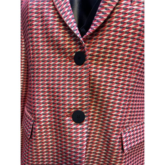 Armani Collezioni Print Suit Jacket Red & Black Size 6 - Picture 8 of 10